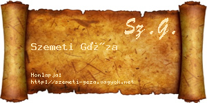 Szemeti Géza névjegykártya