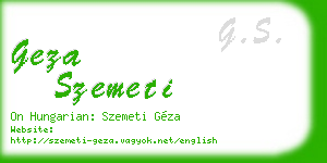 geza szemeti business card